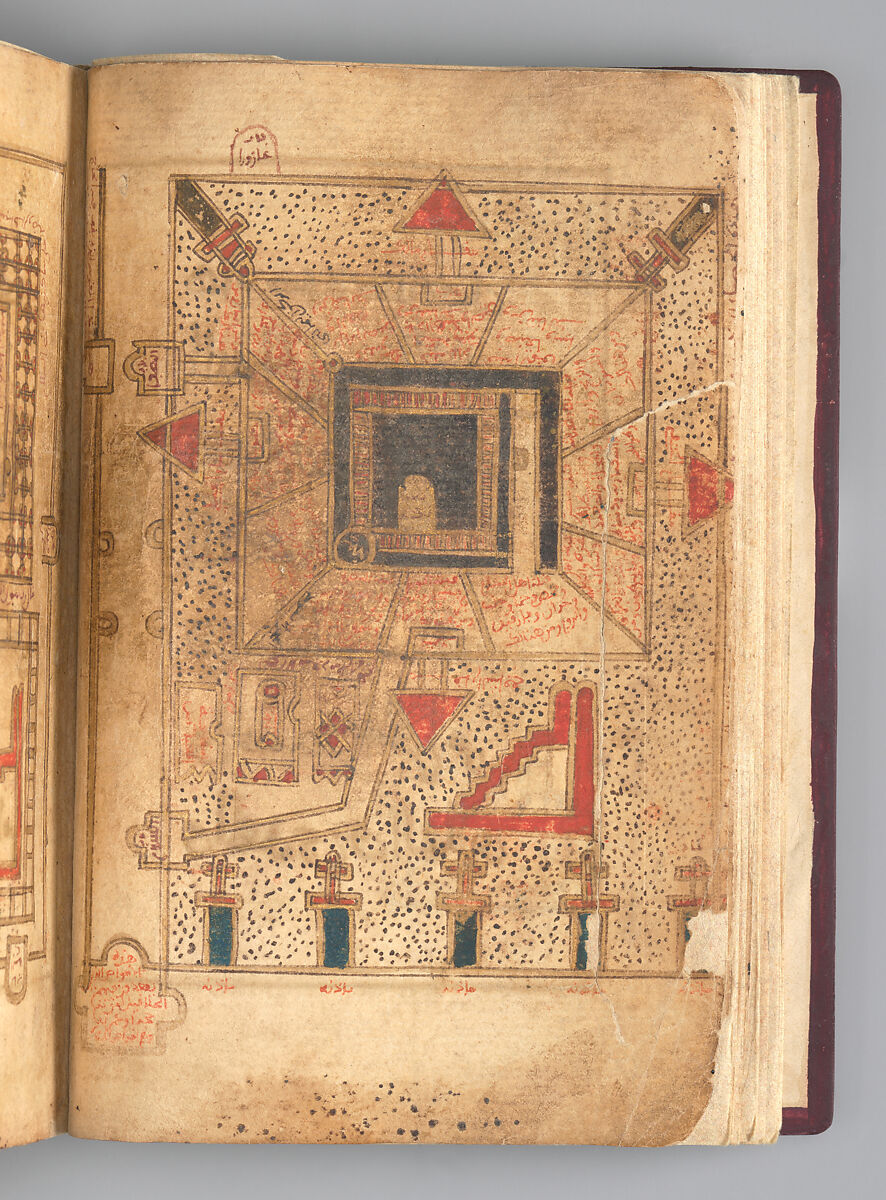Dala'il al-Khayrat Prayer Book, Muhammad bin Ahmad bin &#39;Abd Al-Rahman Al-Riyahi (possibly Tunesian, active early 17th century), Manuscript: Ink, opaque watercolor, and gold on paper
Binding: Gilt tooled morocco 
