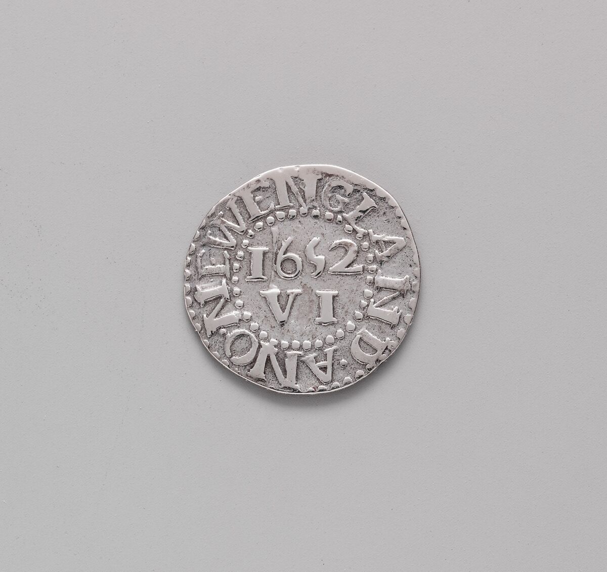 Sixpence, John Hull (1624–1683), Silver, American