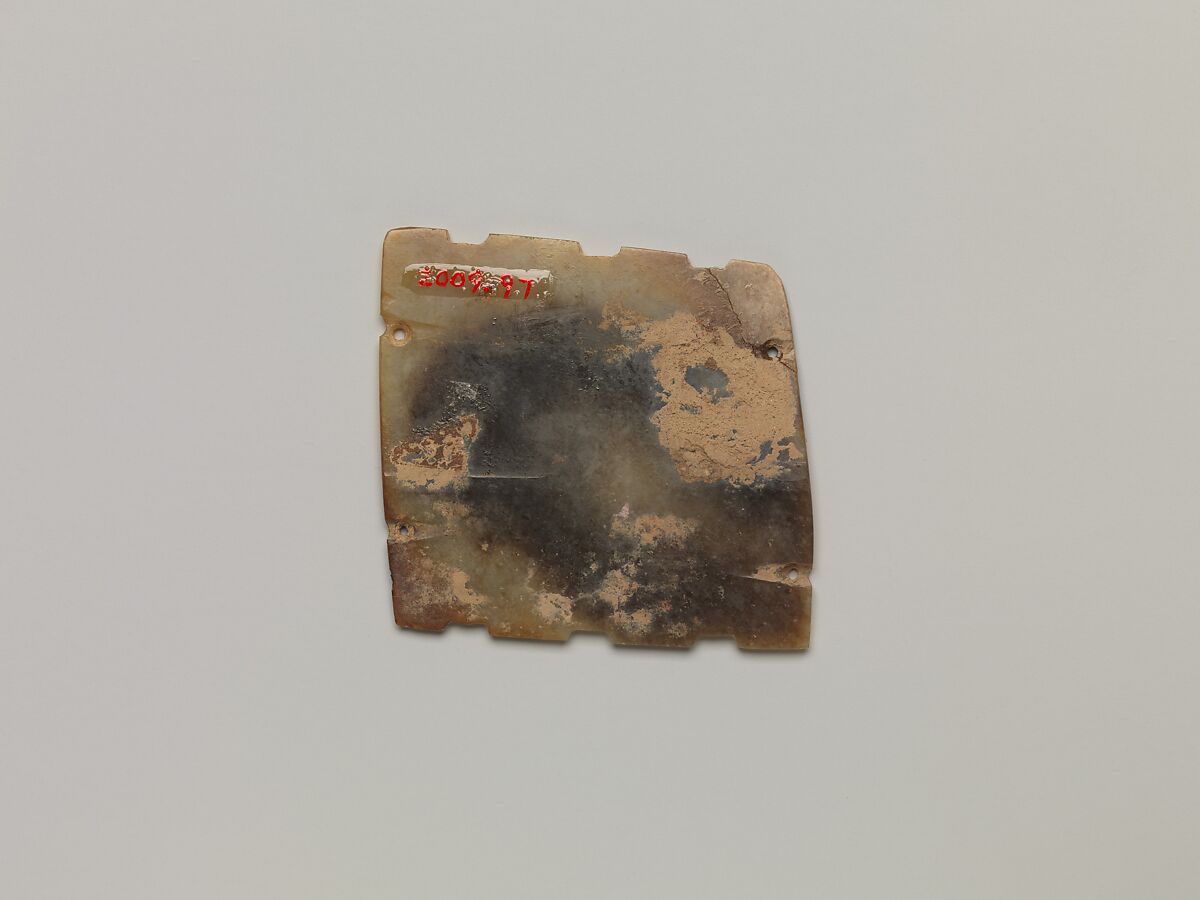 Plaque with incised designs, Jade (nephrite), China