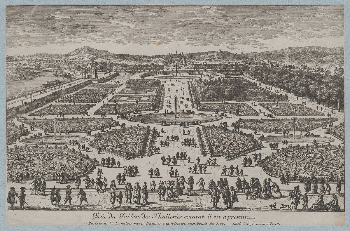 The Tuileries Garden, Adam Perelle (French, Paris 1640–1695 Paris), Etching 