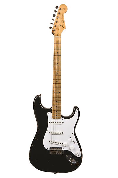 "Blackie" composite Stratocaster, Fender, Ash, maple, walnut, chrome, nickel, plastic 