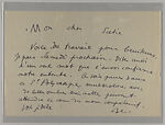 Documents concerning Parade: [Handwritten letter from Cocteau, undated (1)]