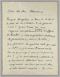 Documents concerning Parade: [Handwritten letter from Cocteau, undated (2)], Jean Cocteau (French, Maisons-Laffitte 1889–1963 Milly-la-Forêt) 