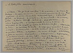 Documents concerning Parade: [Cocteau's handwritten notes for Parade captioned "La Petite Fille Americaine"], Jean Cocteau (French, Maisons-Laffitte 1889–1963 Milly-la-Forêt) 