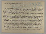 Documents concerning Parade: [Cocteau's handwritten notes for Parade captioned 