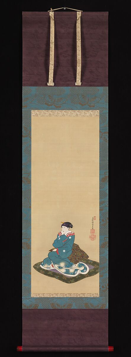 Portrait of Iwai Kumesaburō II, Utagawa Kunisada (Japanese, 1786–1864), Hanging scroll: ink and color on silk, Japan