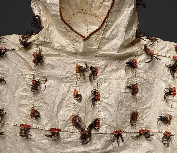 Parka, Edna Oktokiyuk (Yupik), Marine mammal intestine, auklet beaks and feathers, tanned leather, and seal fur, Yupik, Native American