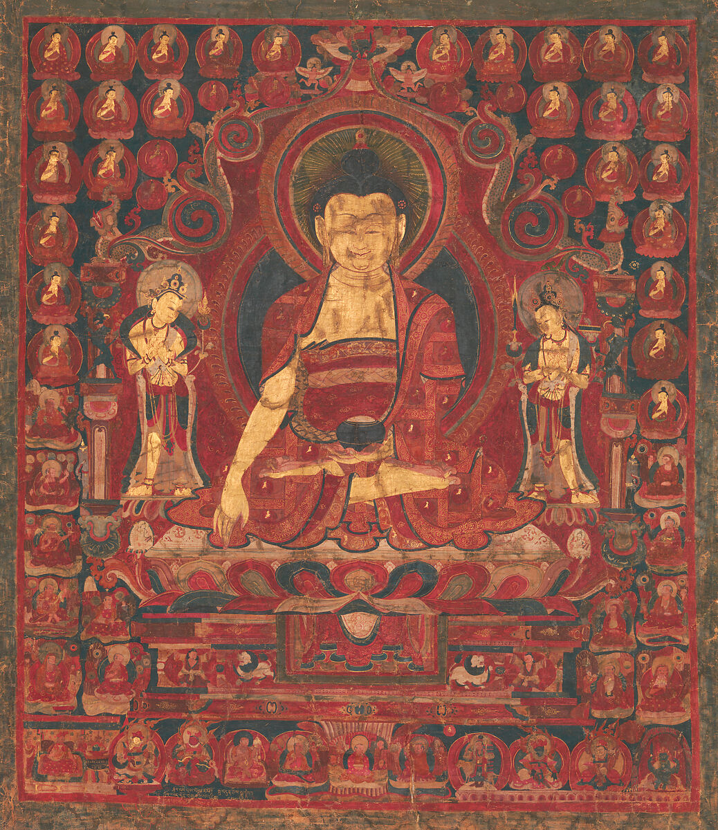Buddha Shakyamuni as "Lord of the Munis", Distemper on cloth, Western Tibet (Guge) 