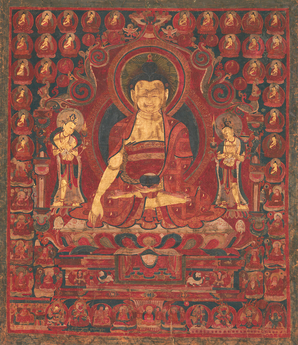 Buddha Shakyamuni as "Lord of the Munis", Distemper on cloth, Western Tibet, Guge 