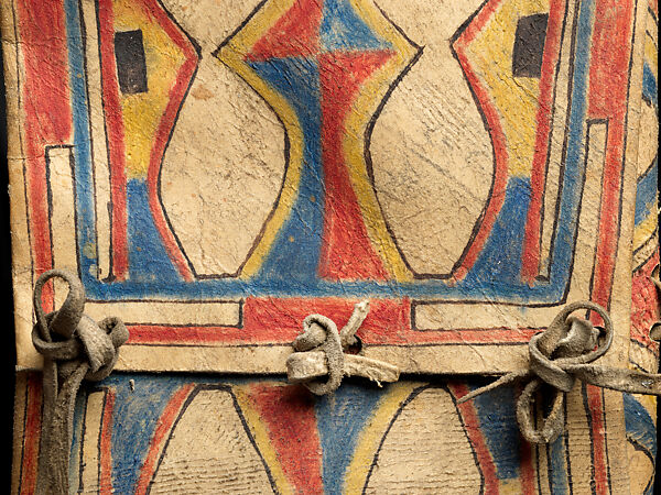 Pair of parfleche envelopes, Rawhide, pigment, and tanned leather, Blackfoot, Blood or Siksika, Native American