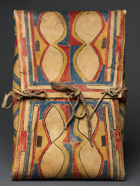 Pair of parfleche envelopes, Rawhide, pigment, and tanned leather, Blackfoot, Blood or Siksika, Native American