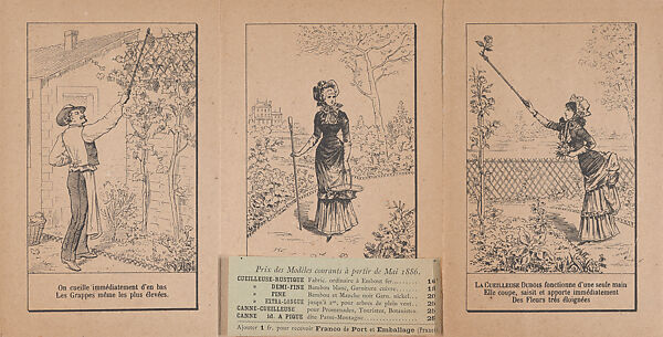 Pamphlet promoting the Dubois pruning instrument, M. J. Baudry (Paris), Engraving 