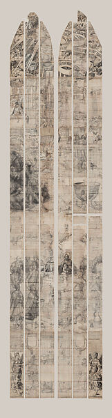 Two Donor Panels of Philip II and Mary Tudor beside the Last Supper (cartoon for the King's Window), Dirck Pietersz. Crabeth  Netherlandish, Lead white and black chalk on paper