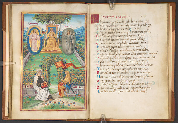 Tabula Cebetis, and De Mortis Effectibus, Philippus Albericus [Filippo Alberici]  Italian, Tempera on parchment