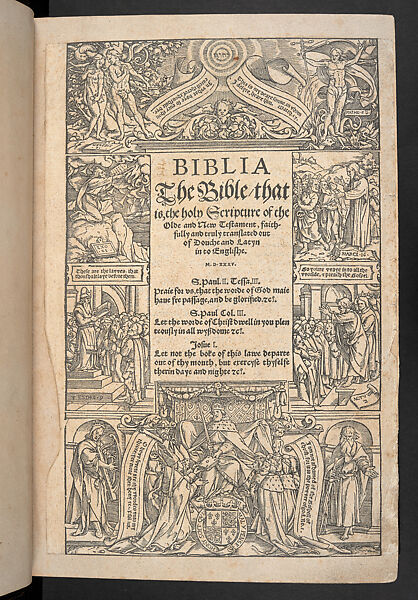 Coverdale Bible, Hans Holbein the Younger  German, Ink on paper