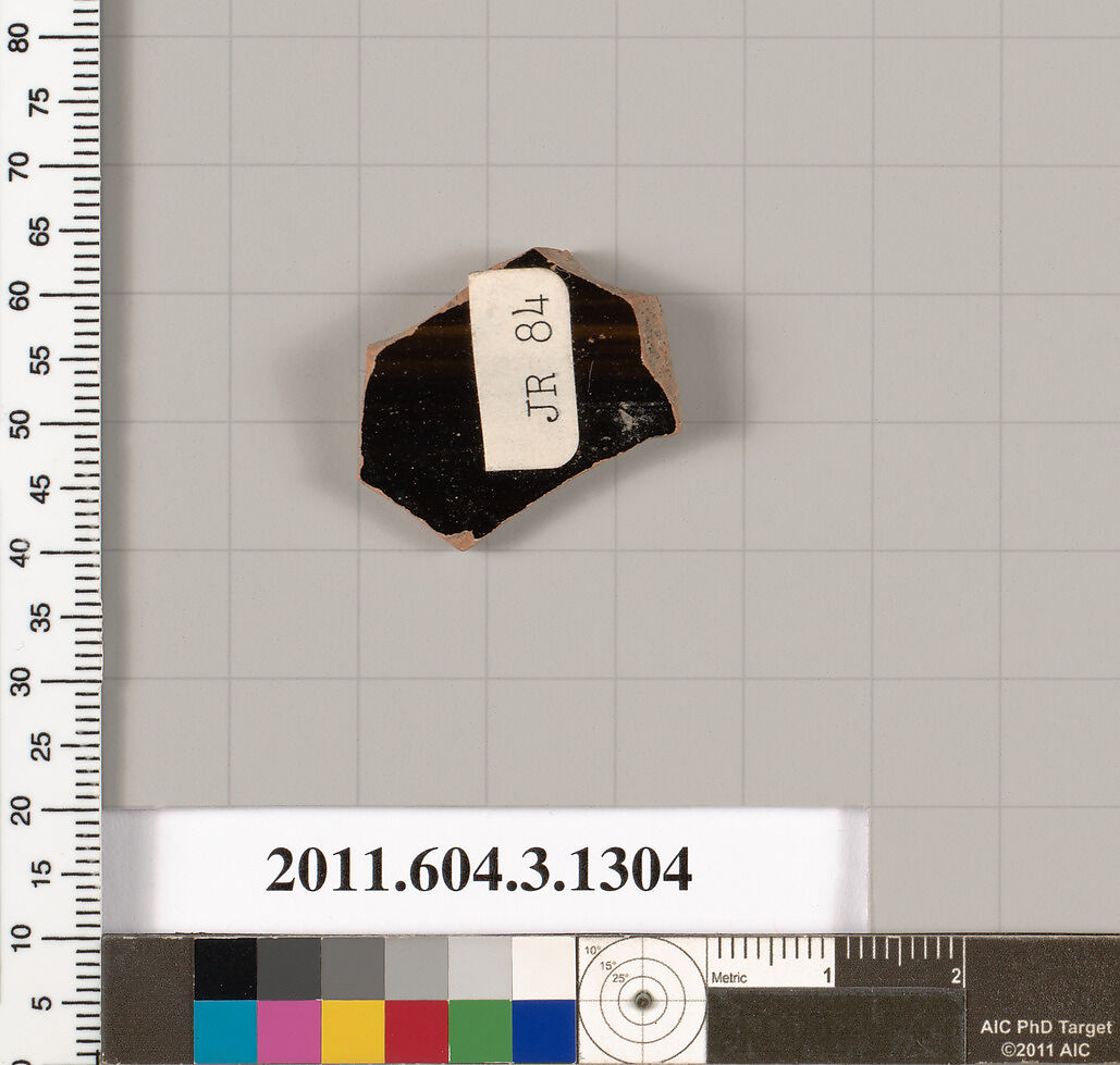 Terracotta fragment of a skyphos (deep drinking cup), Terracotta, Greek, Attic