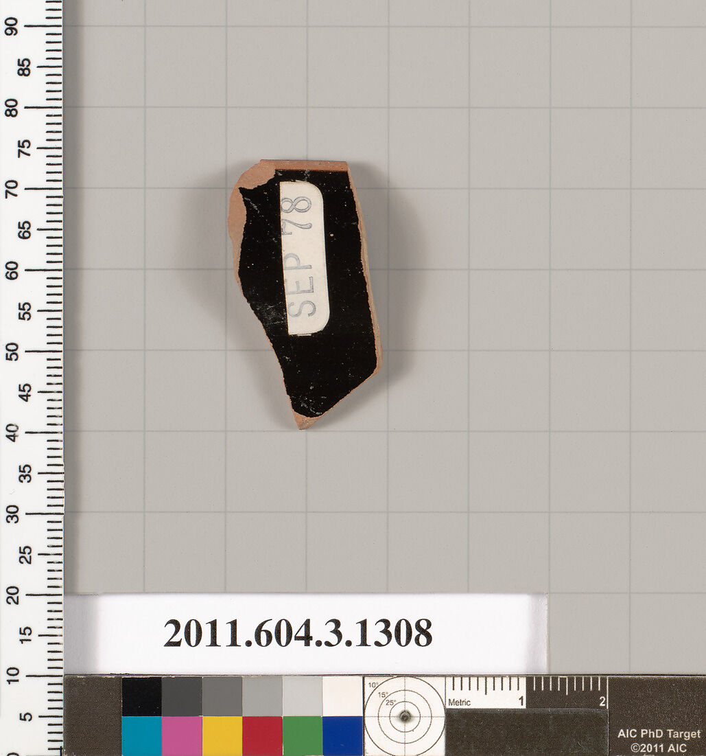 Terracotta rim fragment of a skyphos (deep drinking cup), Terracotta, Greek, Attic
