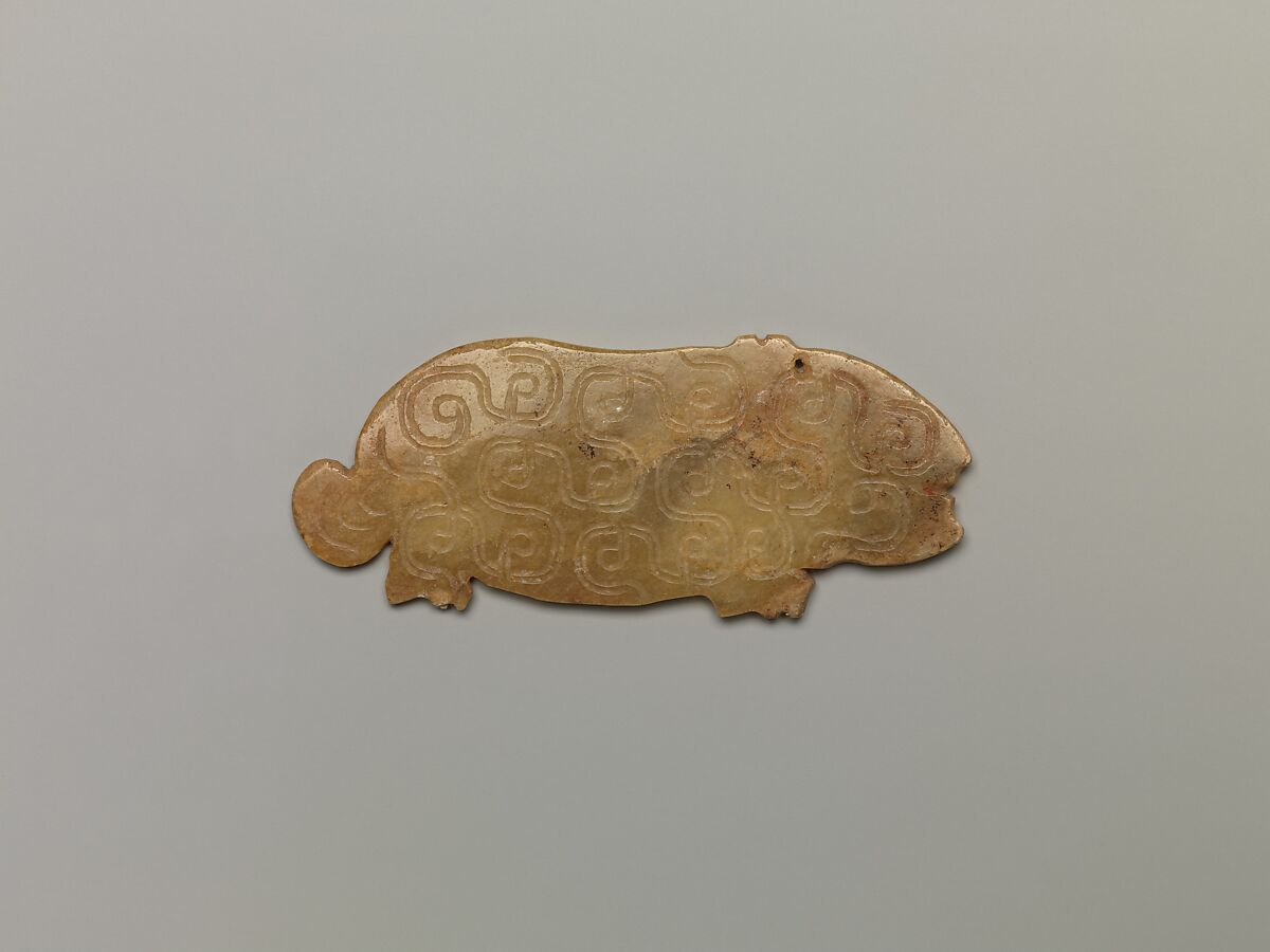 Plaque in the shape of an animal, Jade (nephrite), China 
