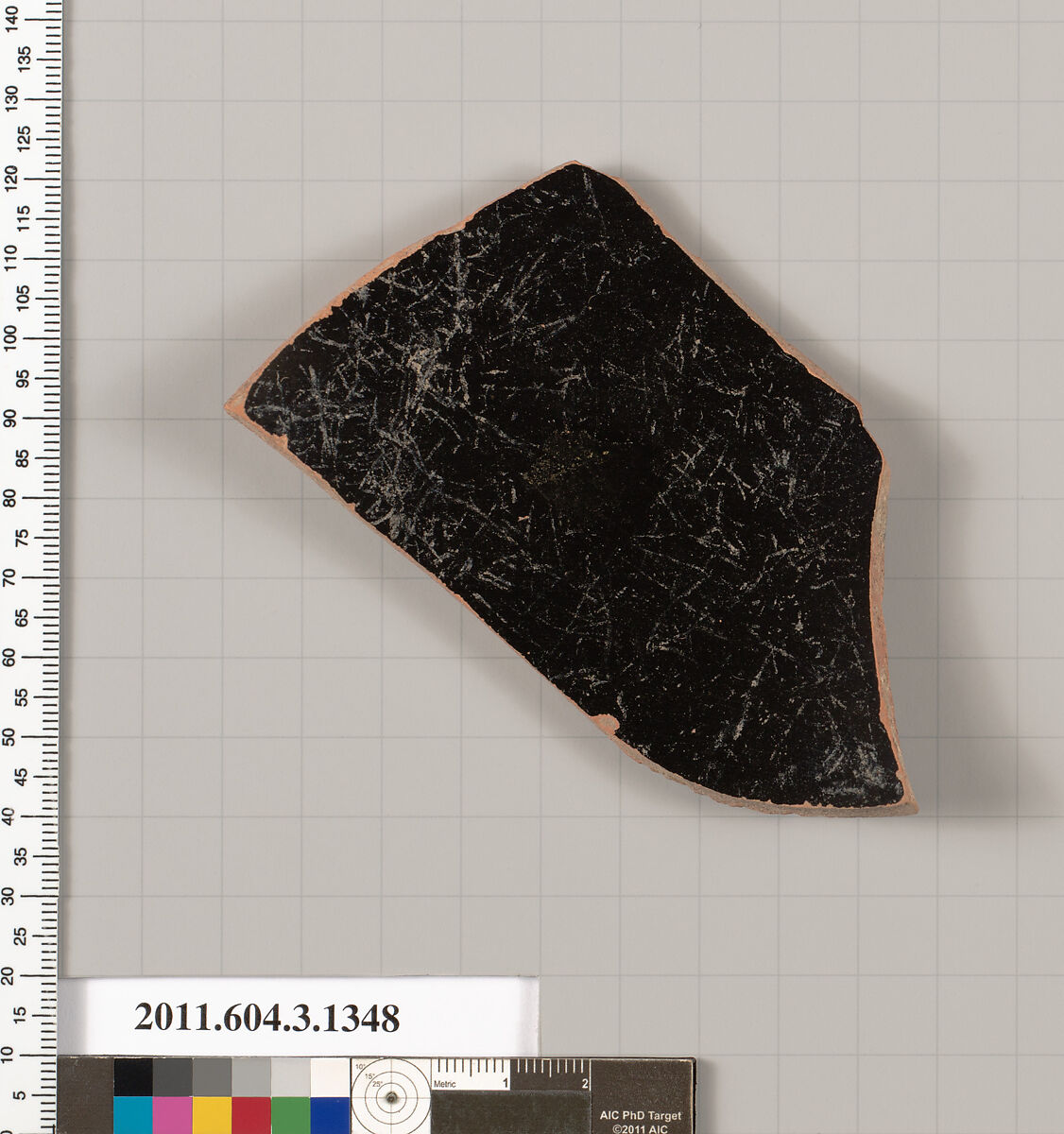 Terracotta fragment of a skyphos (deep drinking cup), Terracotta, Greek, Attic