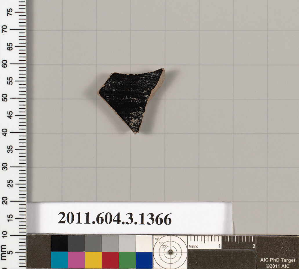 Terracotta fragment of a skyphos (deep drinking cup), Terracotta, Greek, Attic