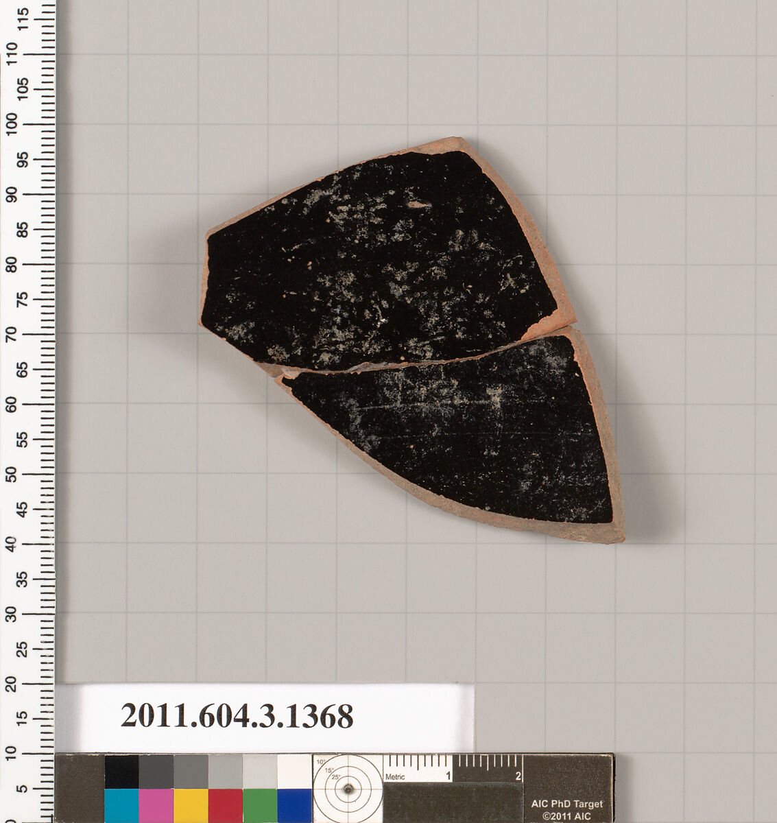 Terracotta fragment of a skyphos (deep drinking cup), Terracotta, Greek, Attic