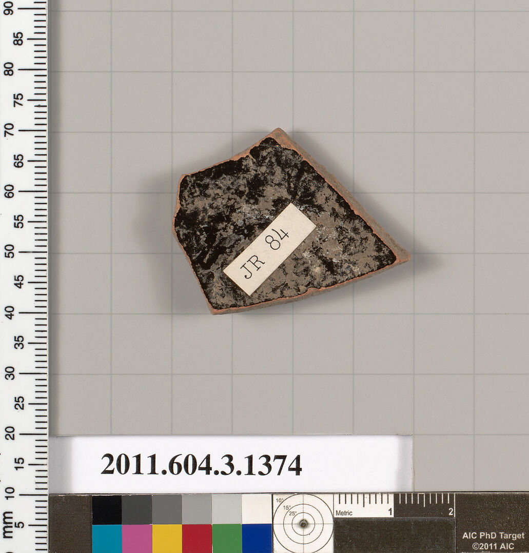 Terracotta fragment of a skyphos (deep drinking cup), Terracotta, Greek, Attic
