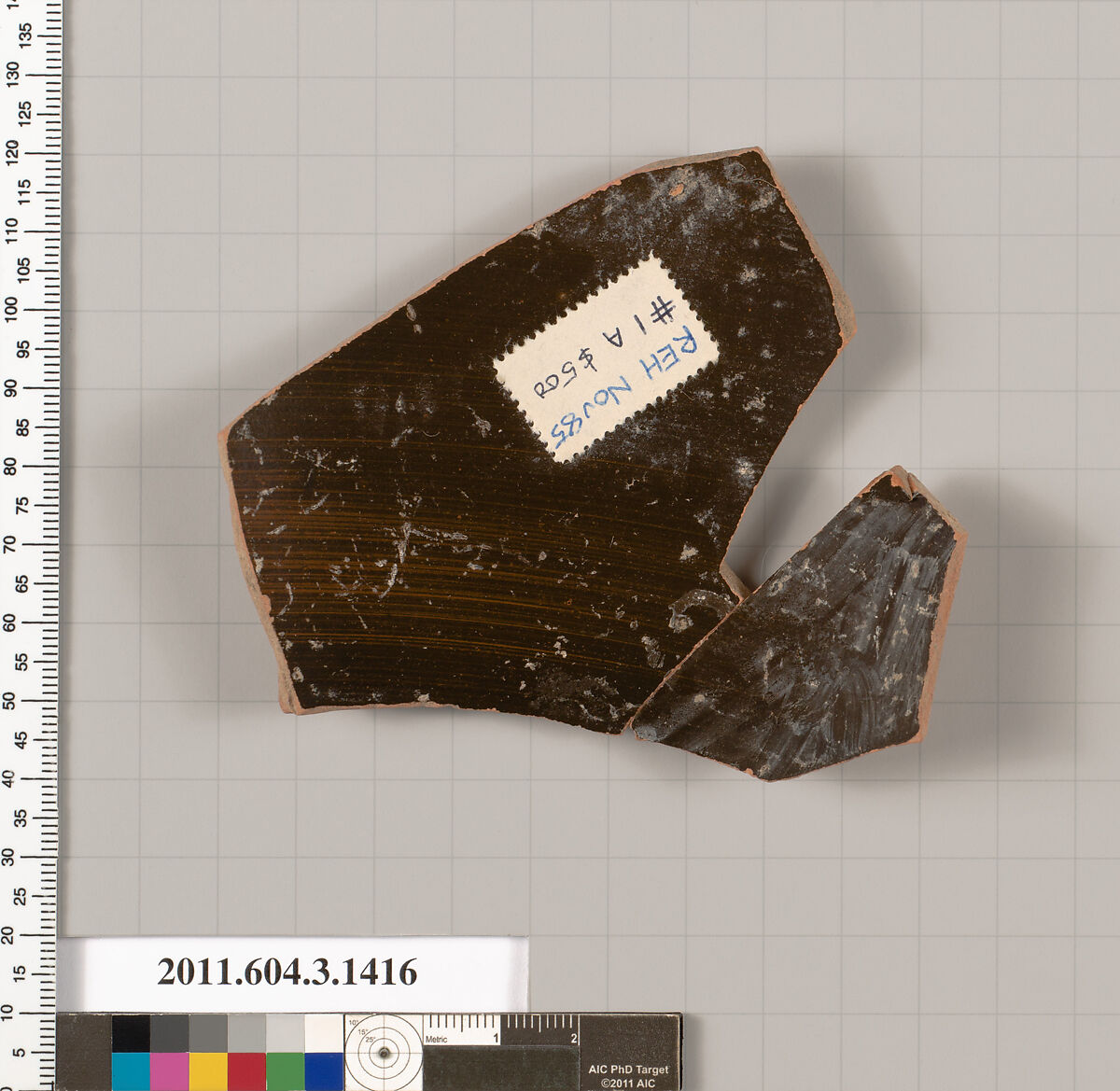 Terracotta fragment of a skyphos (deep drinking cup), Terracotta, Greek, Attic