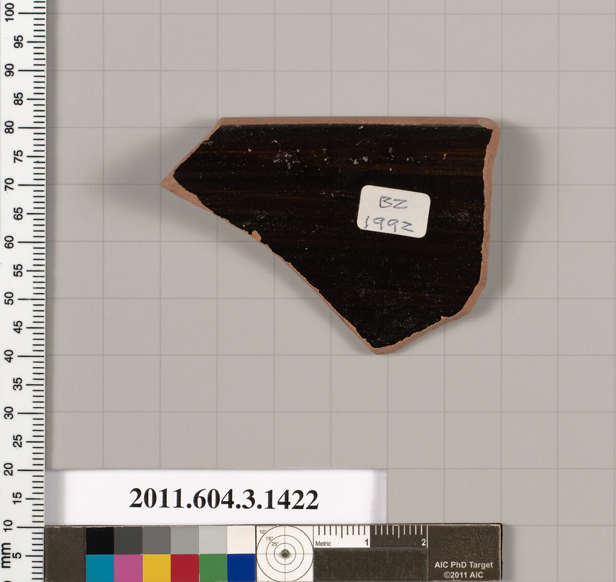 Terracotta rim fragment of a skyphos (deep drinking cup), Terracotta, Greek, Attic