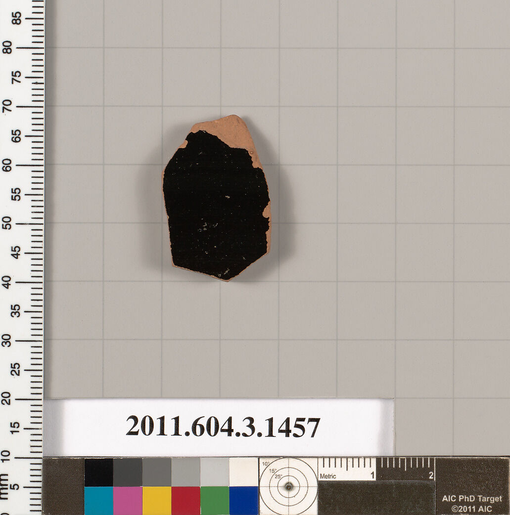 Terracotta fragment of a skyphos (deep drinking cup), Terracotta, Greek, Attic