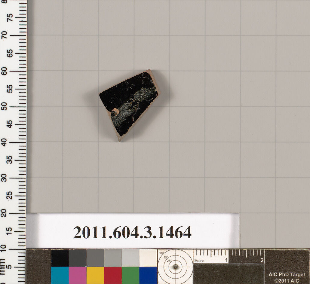 Terracotta fragment of a skyphos (deep drinking cup), Terracotta, Greek, Attic