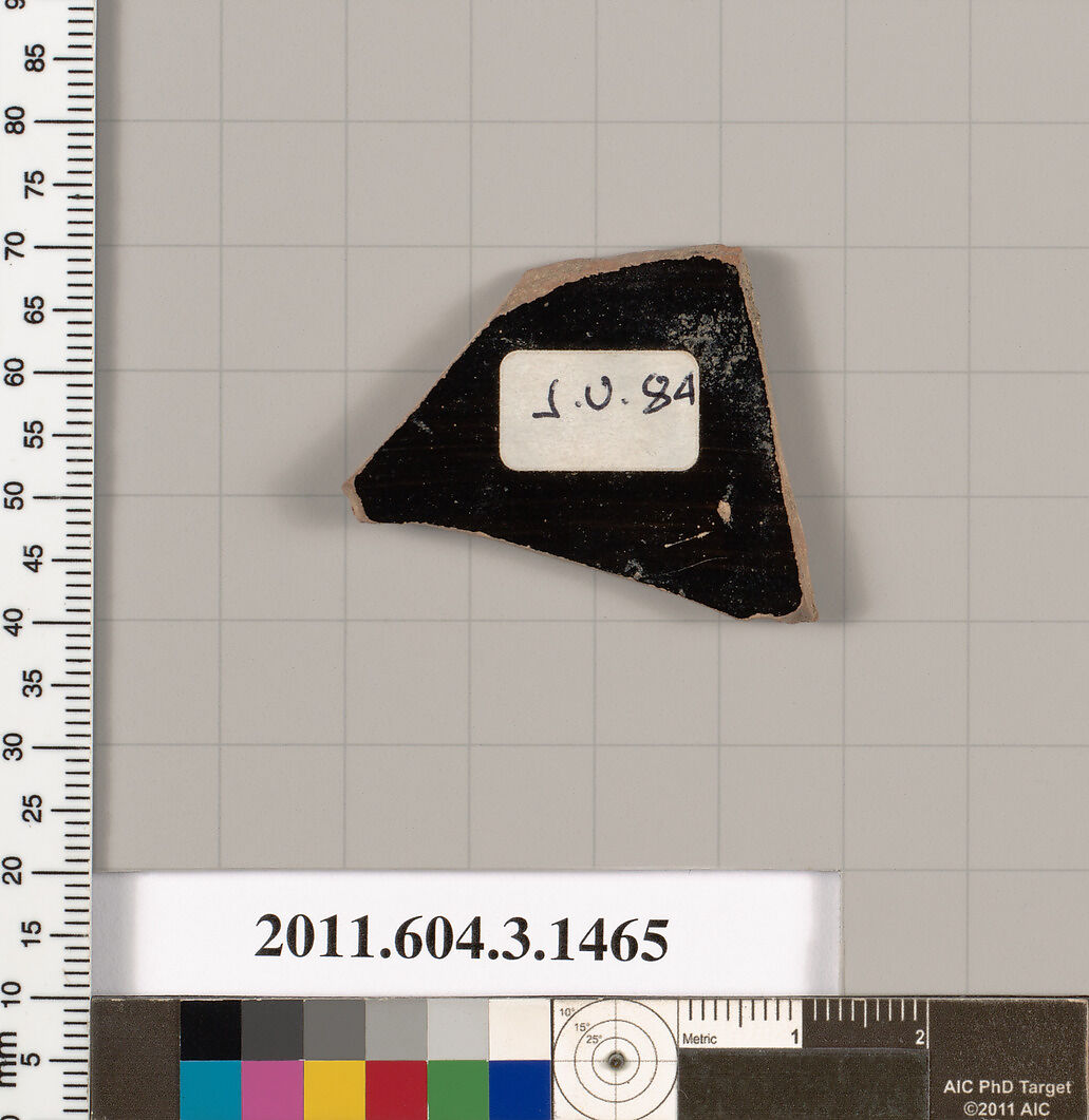Terracotta fragment of a skyphos (deep drinking cup), Terracotta, Greek, Attic