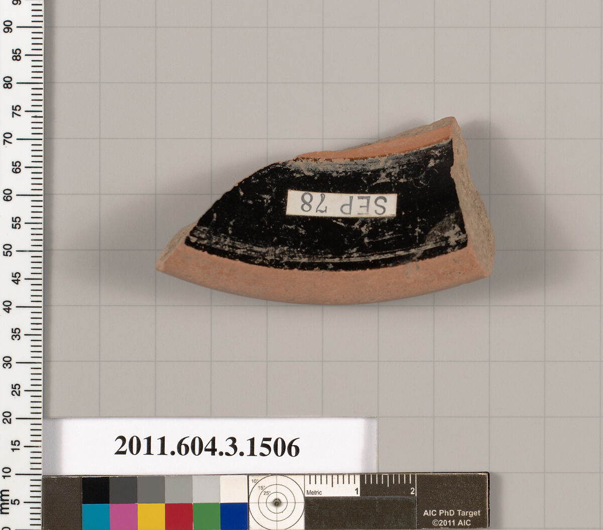 Terracotta fragment of a skyphos (deep drinking cup), Terracotta, Greek, Attic