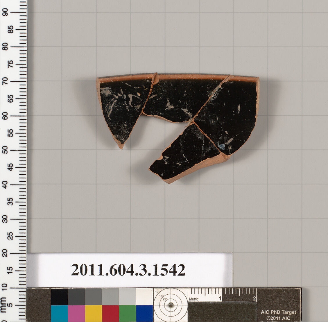Terracotta rim fragment of a kylix (drinking cup), Terracotta, Greek, Attic