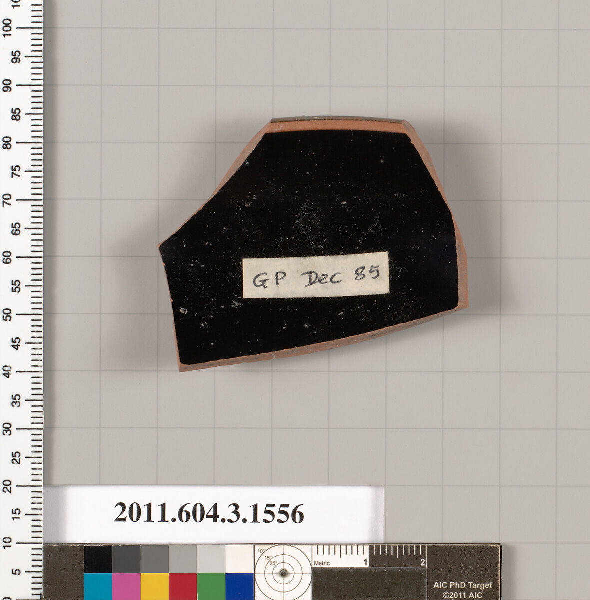 Terracotta rim fragment of a kylix: Band cup (drinking cup), Terracotta, Greek, Attic