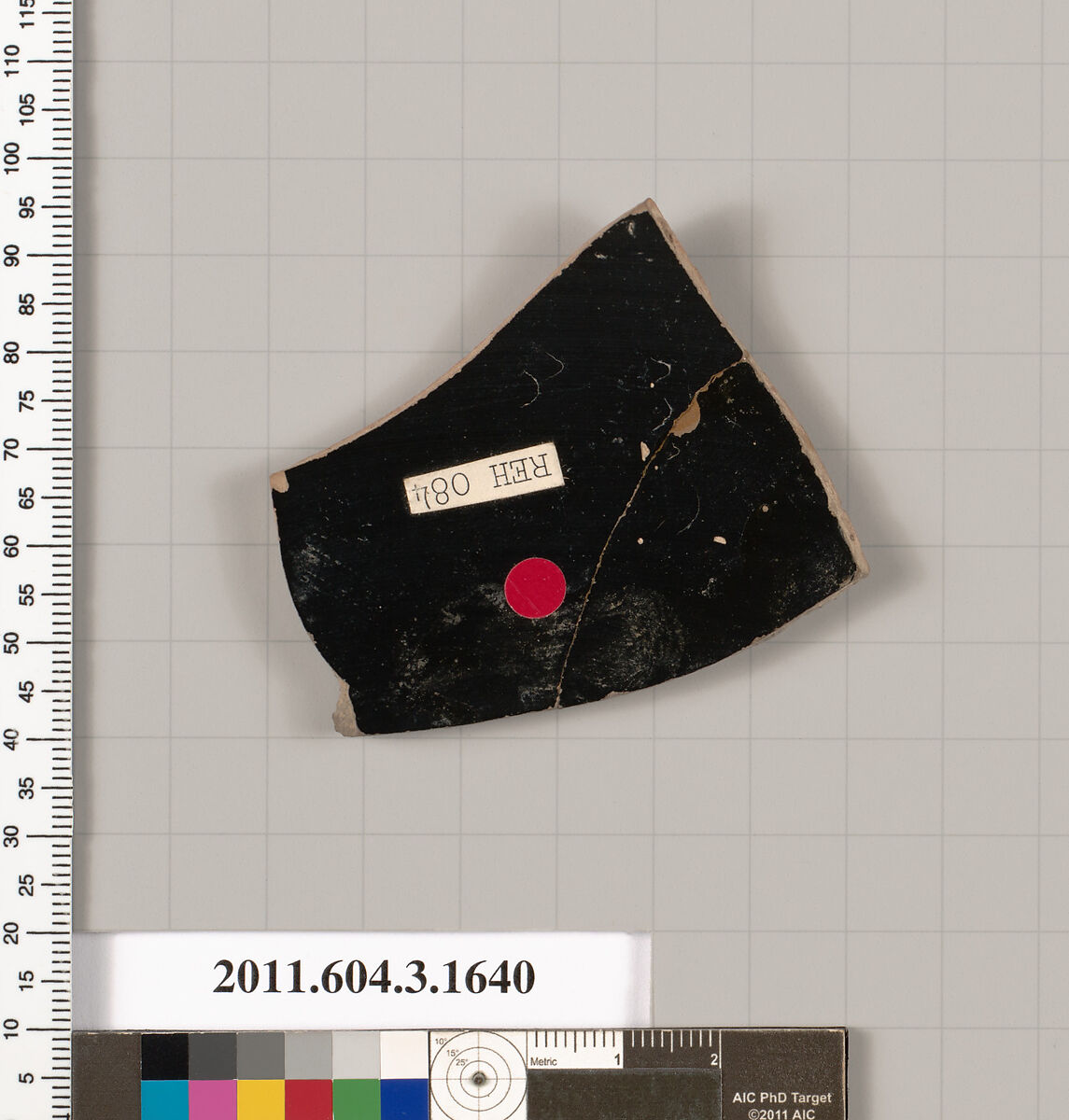 Terracotta fragment of a kylix: Band cup (drinking cup), Terracotta, Greek, Attic