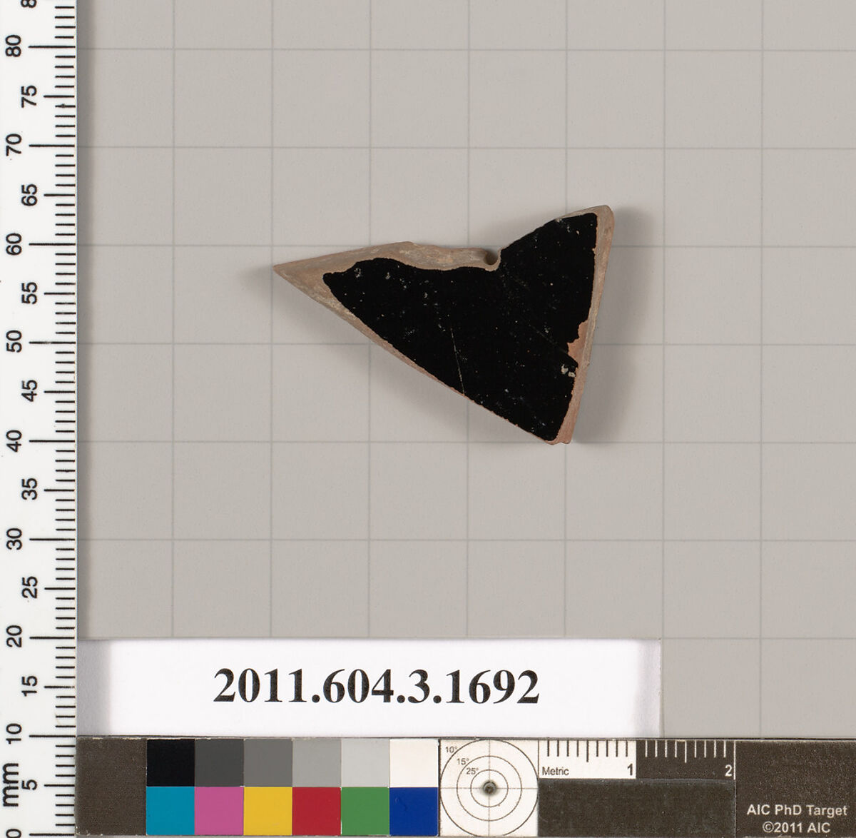 Terracotta fragment of a kylix: Band or lip cup (drinking cup), Terracotta, Greek, Attic