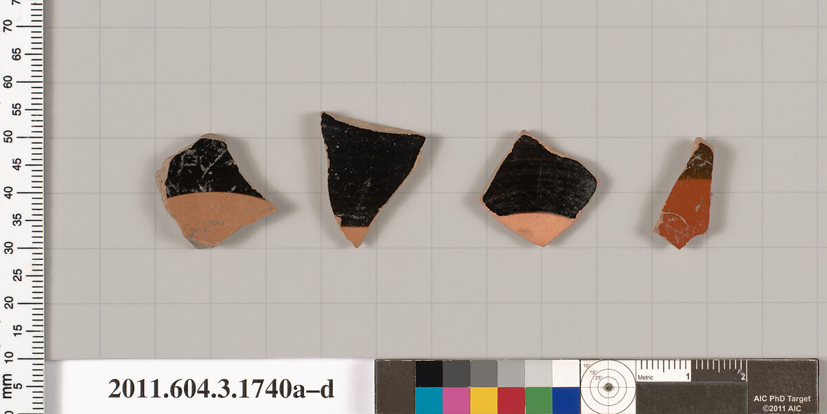 Terracotta fragments of kylikes: Band or lip cups (drinking cups ...