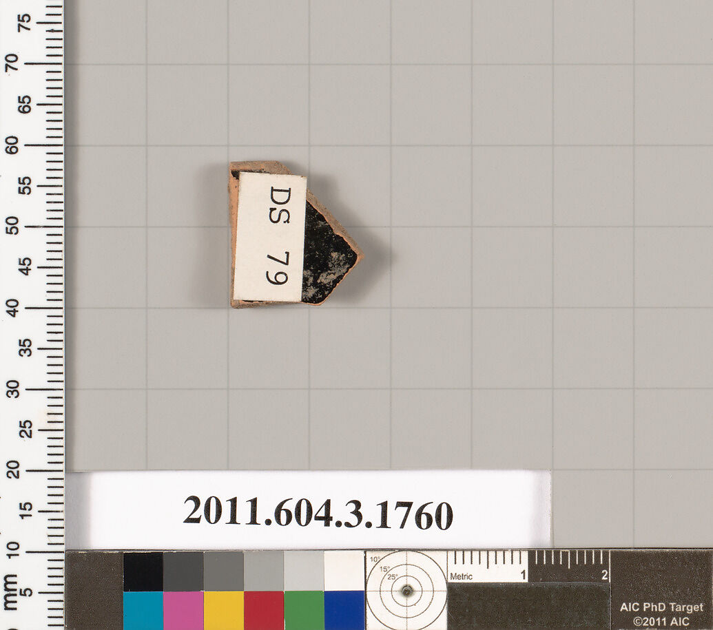 Terracotta rim fragment of a kylix: Band cup (drinking cup), Terracotta, Greek, Attic