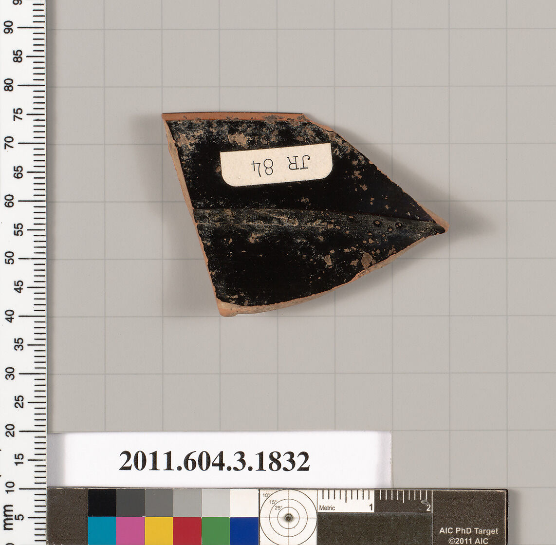 Terracotta fragment of a kylix: Lip cup (drinking cup), Terracotta, Greek, Attic