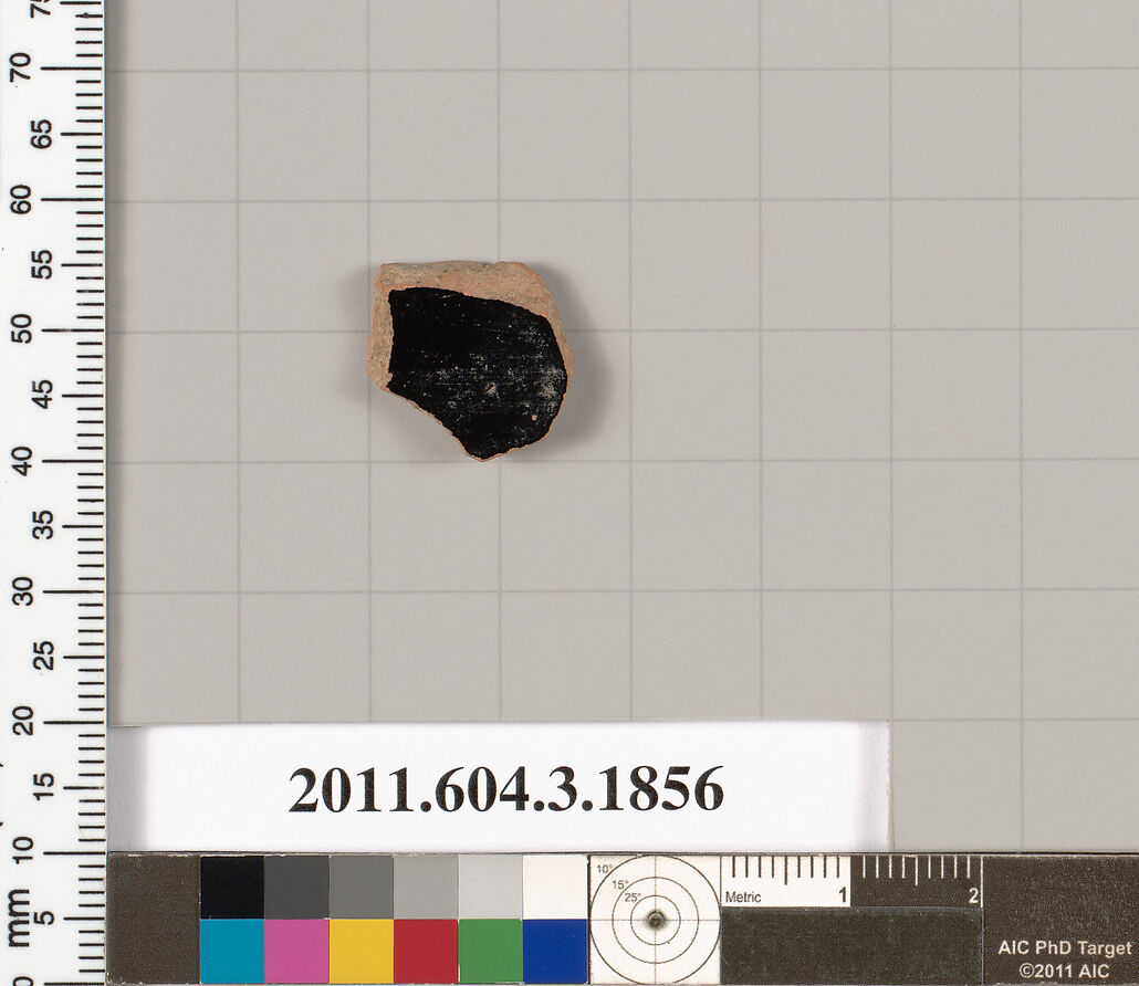 Terracotta fragment of a kylix: Lip cup (drinking cup), Terracotta, Greek, Attic