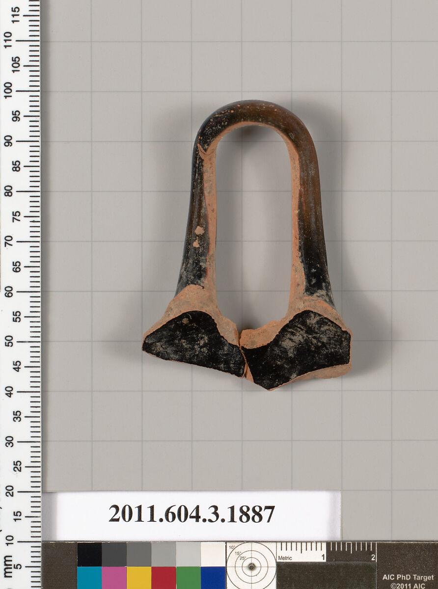 Terracotta fragment of a kylix (drinking cup) or a skyphos (deep drinking cup)?, Terracotta, Greek, Attic