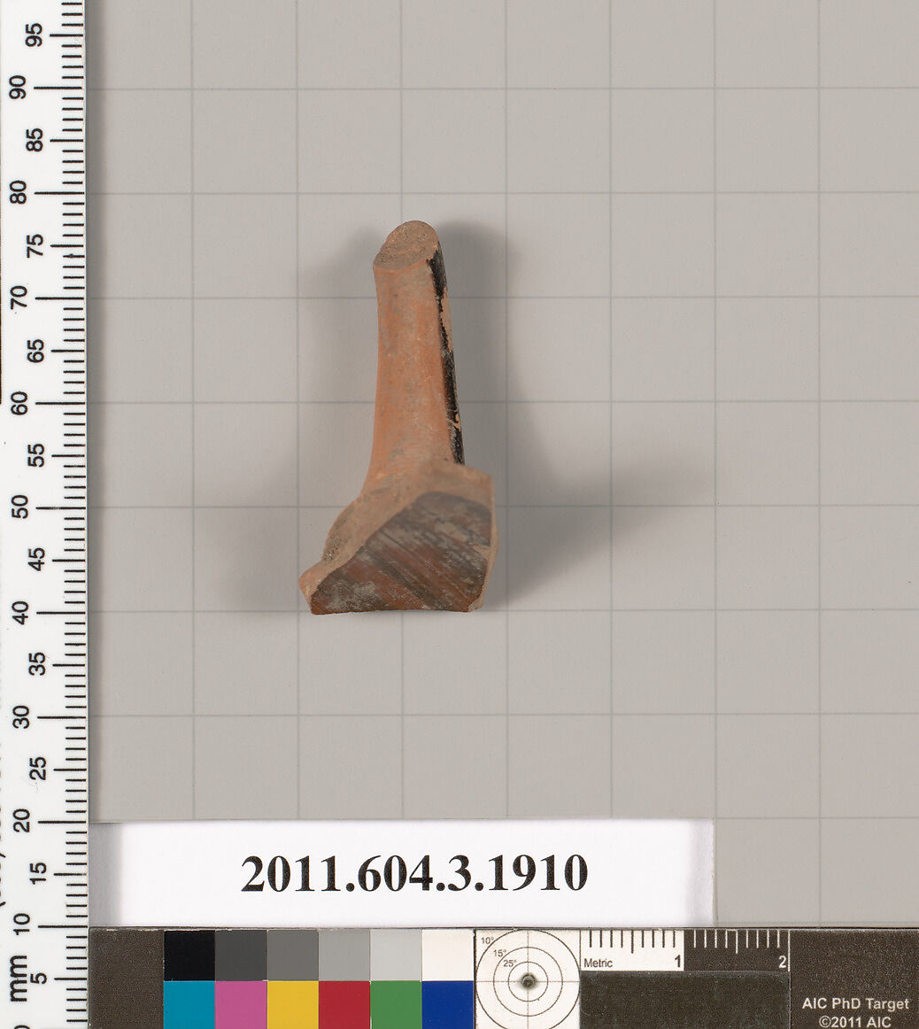 Terracotta fragment of a kylix (drinking cup) or a skyphos (deep drinking cup)?, Terracotta, Greek, Attic