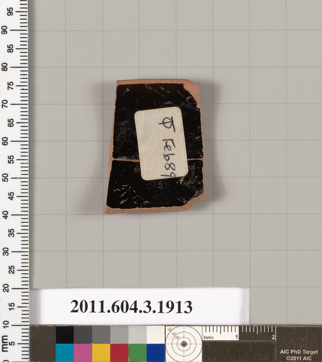 Terracotta fragment of a kylix (drinking cup) or a skyphos (deep drinking cup)?, Terracotta, Greek, Attic