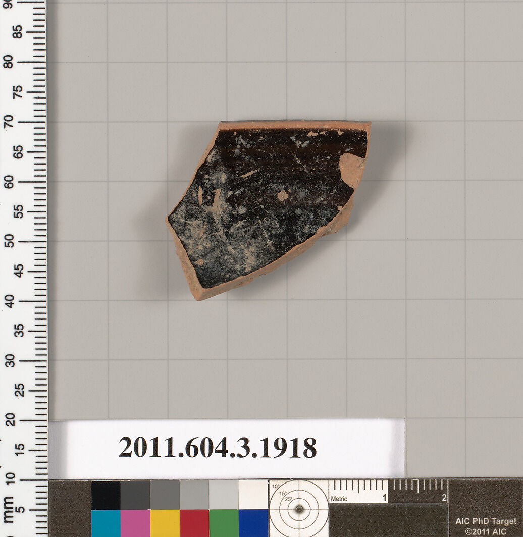 Terracotta fragment of a kylix (drinking cup) or a skyphos (deep drinking cup)?, Terracotta, Greek, Attic