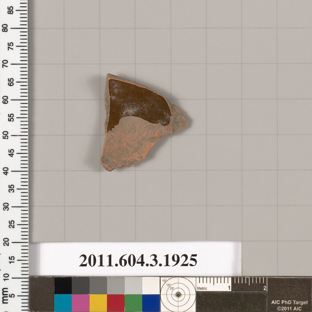 Terracotta fragment of a kylix (drinking cup) or a skyphos (deep drinking cup)?, Terracotta, Greek, Attic