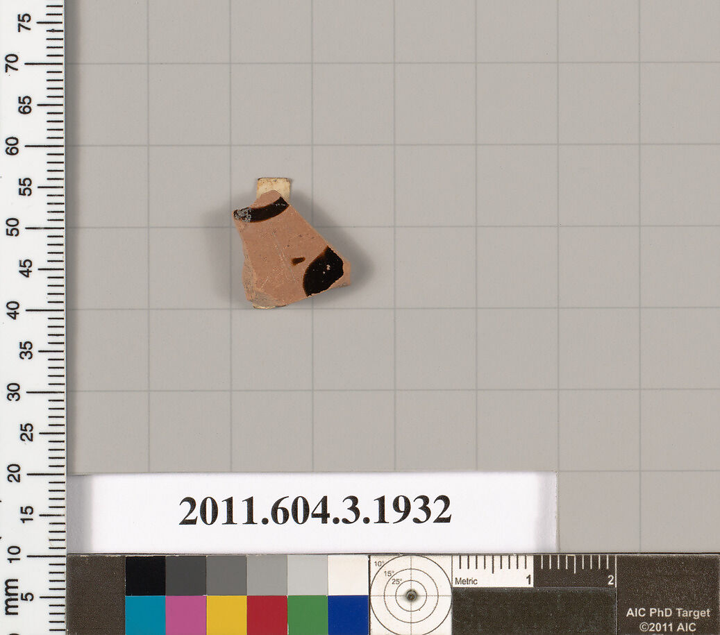 Terracotta fragment of a kylix (drinking cup) or a skyphos (deep drinking cup)?, Terracotta, Greek, Attic 