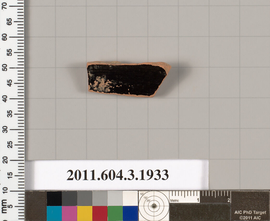 Terracotta fragment of a kylix (drinking cup) or a skyphos (deep drinking cup)?, Terracotta, Greek, Attic