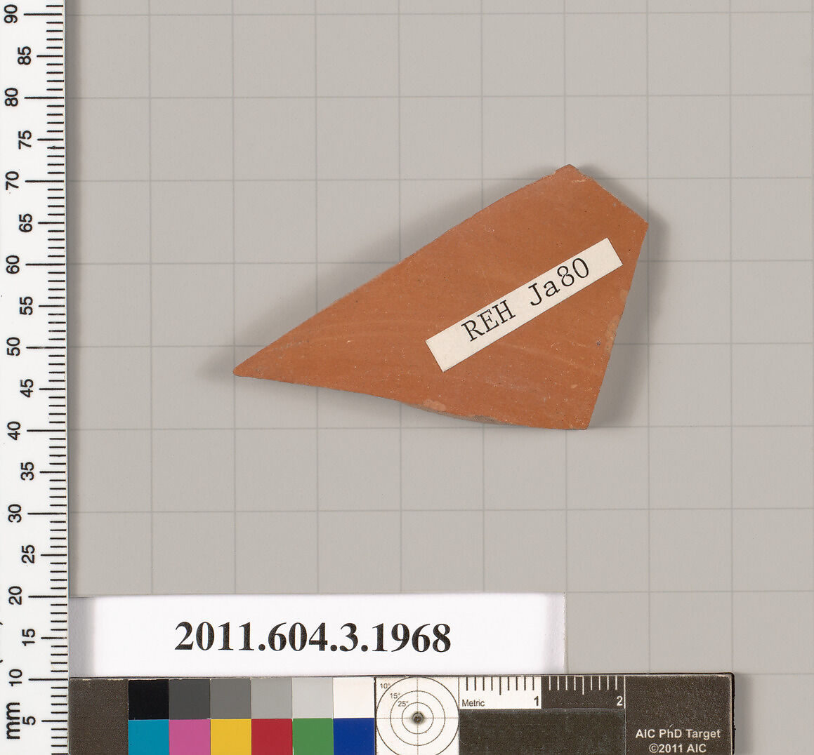 Terracotta fragment of a kylix (drinking cup), Terracotta, Greek, Attic