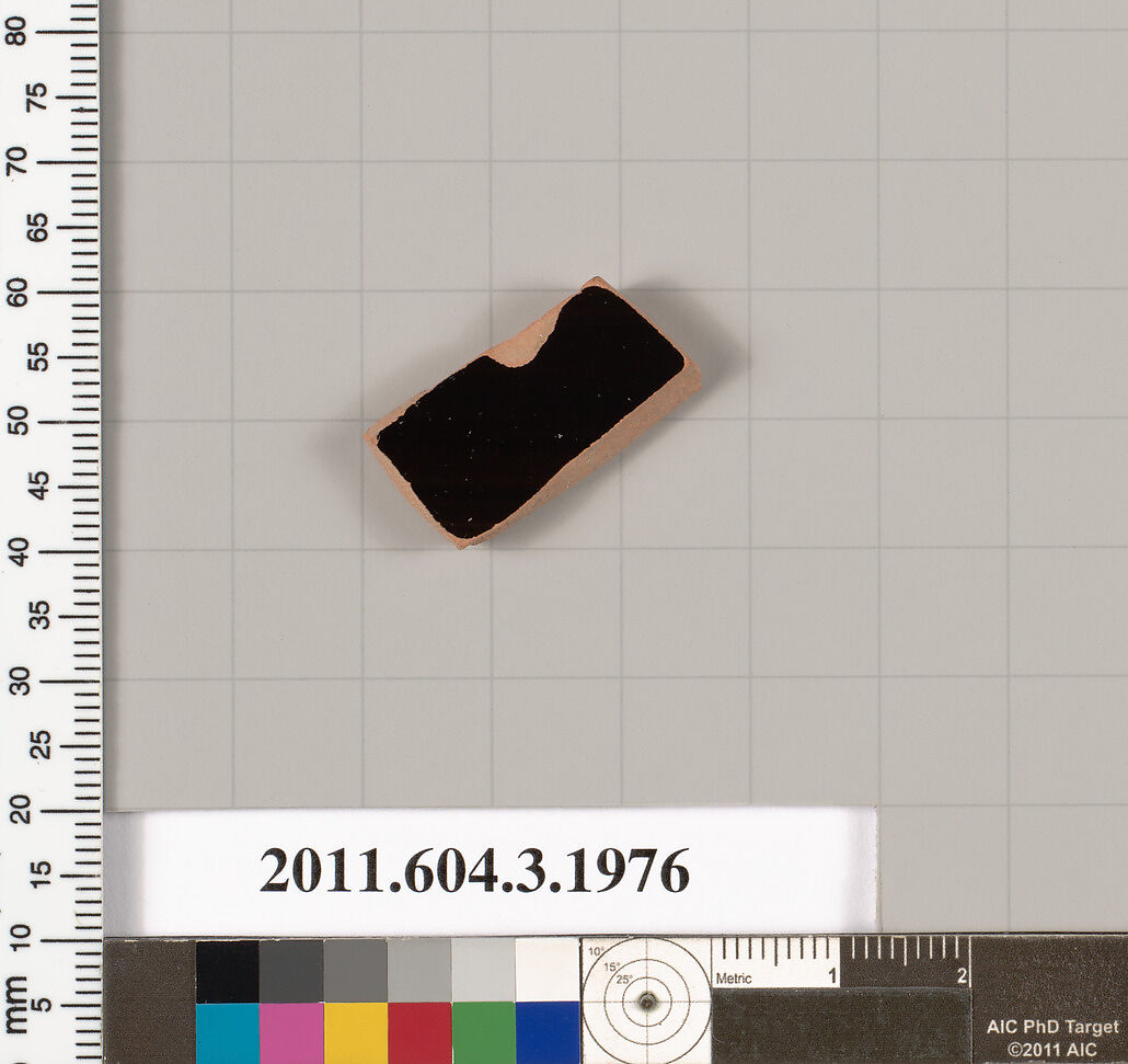 Terracotta fragment of a kylix (drinking cup), Terracotta, Greek, Attic