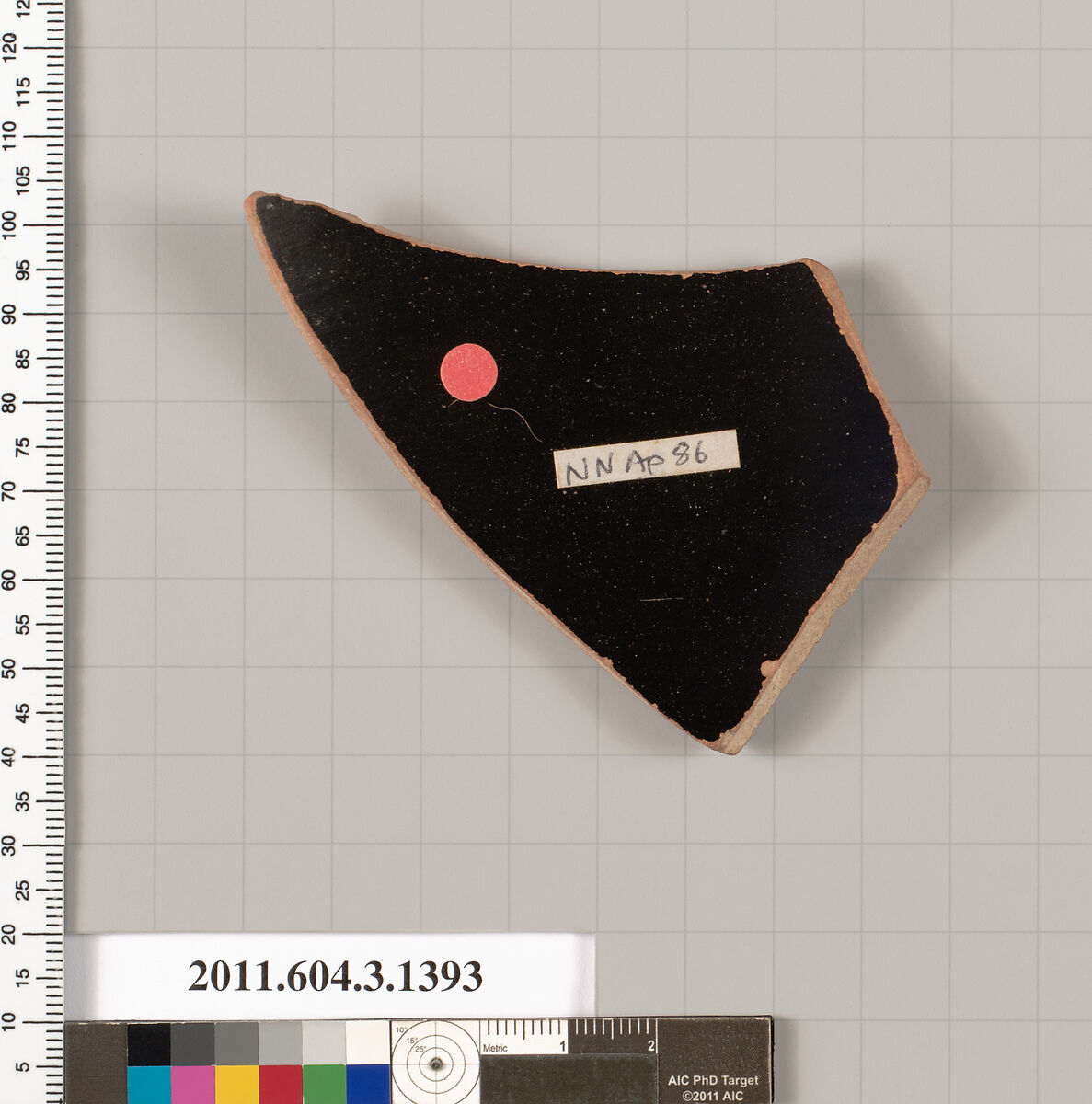 Terracotta fragment of a skyphos (deep drinking cup), Terracotta, Greek, Attic